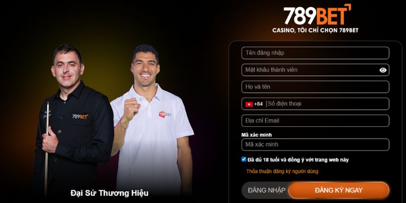 Giao diện đăng ký 789BET thân thiện